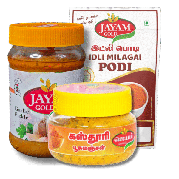Garlic (300g) + Idly Podi (50g) + Turmeric Powder (35g)